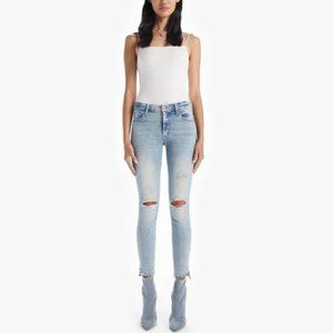 Mother The Looker Step Womens Frayed Distressed Ankle Jeans